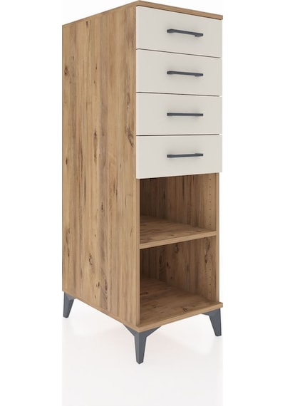 Dolap Tek Raflı 4 Çekmeceli 44x59x134 Çam-aytaşı Atlas Çam