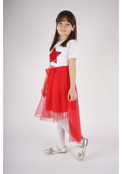 Miniko Kids 23 Nisan 29 Ekim Konsept Yıldız Pullu Tül Detaylı Kuyruk Tül Etekli Takım Kırmızı Miniko Kids 23 Nisan 29 Ekim Konsept Yıldız Pullu Tül Detaylı Kuyruk Tül Etekli Takım Kırmızı