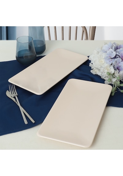 Keramika Krem Siera Kayık Tabak 33 Cm 2 Adet 030