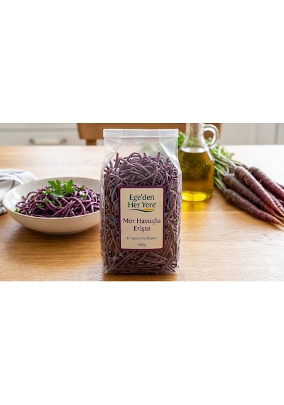 Mor Havuçlu Erişte Köy Makarnası 500 Gr.