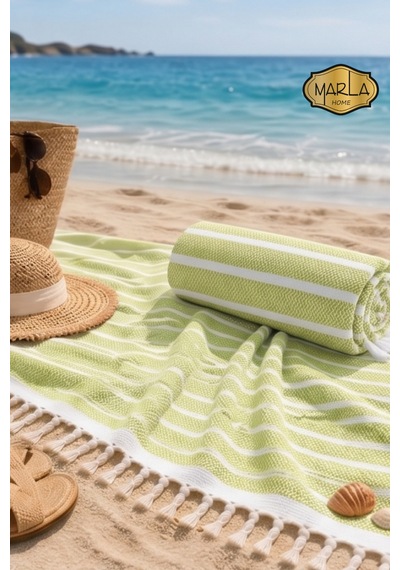 %100 Pamuk Dokuma Peştemal Havlu Plaj & Banyo Havlusu 100x170 Cm Fıstık Yeşili