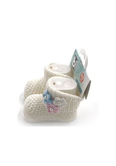 Bibaby Çiçekli Bebek Çorabı 68300 Ekru