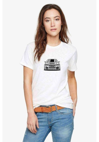Nissan Skyline R34 Gtr Baskılı Beyaz Kadın Tshirt