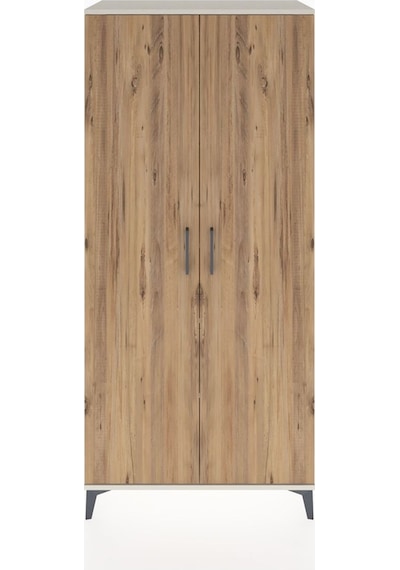 Hyperion Dolap 3 Raflı 2 Kapaklı Tek Askılı 88x44x195 Aytaşı-çam Aytaşı