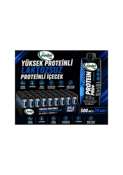Yüksek Proteinli Laktozsuz Süt 500 Ml X 24 Adet