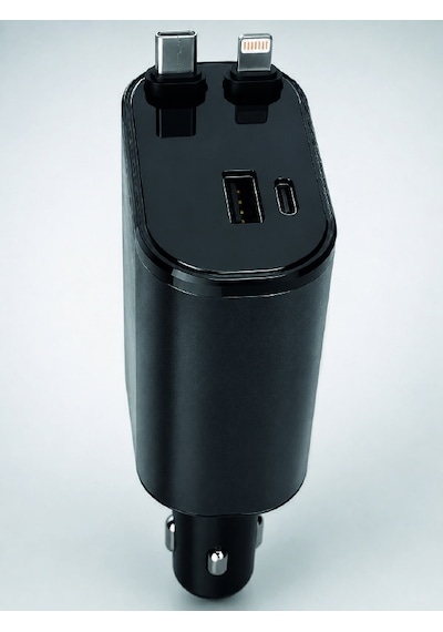 4 Cihazı Aynı Anda Şarj Eden Araç Şarj Cihazı Usb-a, Usb-c, Type-c Ve Lightning Destekli 0