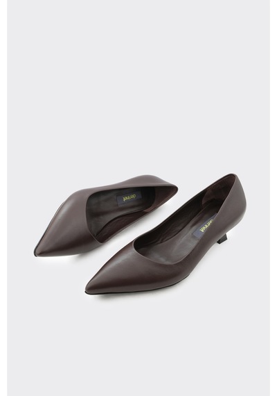 Derinet Kısa İnce Topuk Kadın Stiletto Kahve Kahve