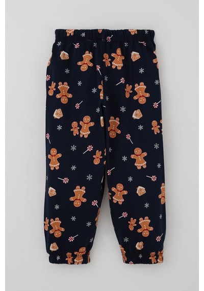 Breeze Erkek Bebek Pijama Takımı Yılbaşı Temalı Kurabiye Adam Desenli 9 Ay-3 Yaş, Lacivert Lacivert