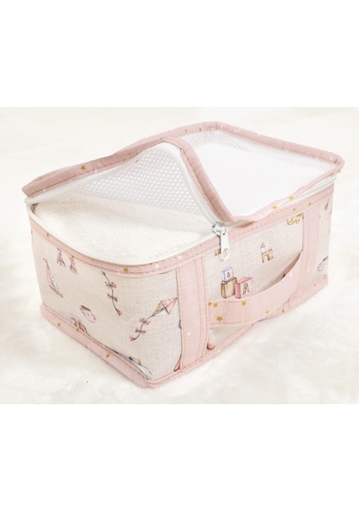 Xmlbayiciniz Baby Lüks 6'li Bavul Organizer Seyahat, Hastane Çantası Pembe Çok Renkli
