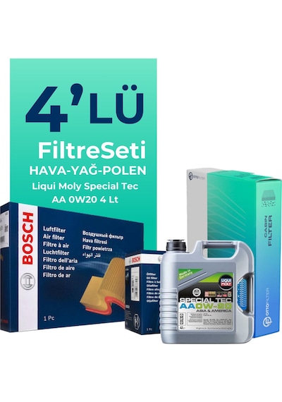 Bosch Suzuki Swift 1.2 Filtre Bakım Seti Liqui Moly Motor Yağlı (2011-2017) 4 Lü -