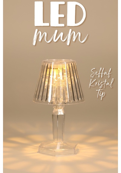 Led Mum Kristal Tip Pil Dahil Ledli Dumansız Alev Yapay Dekoratif Mum Dekor Işığı Şeffaf Pr288