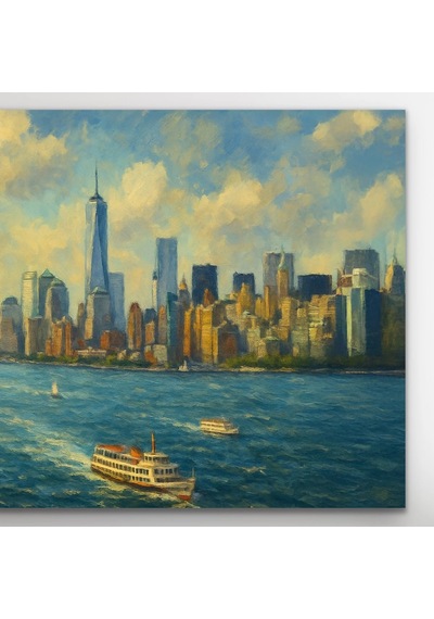 Özgürlük Heykeli Kanvas Tablo 60x120cm Çok Renkli