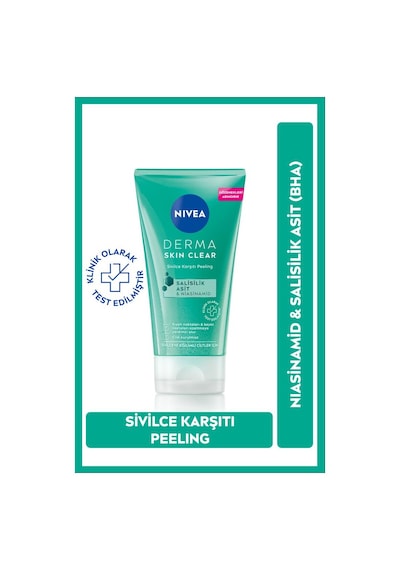 NIVEA Derma Skin Clear Sivilce Karşıtı Peeling 150 ML + Tonik 200 ML + Bez Çanta