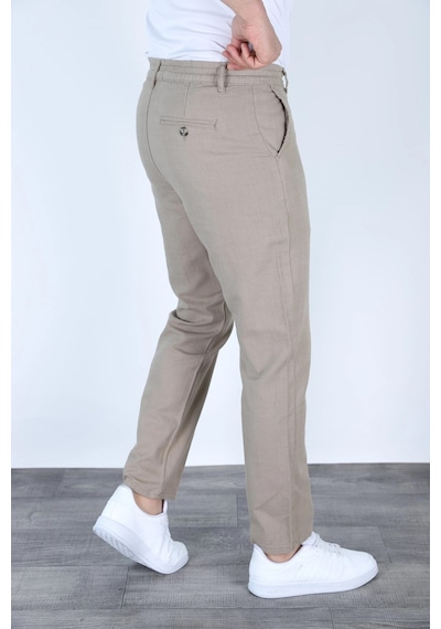 Myrab Denim Yazlık Rahat Kalıp Keten Pantolon Füme Taş