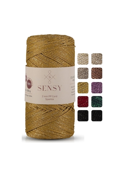 Premium Simli 200 Gr Polyester Makrome Ipi Hardal 2 Mm - 230 M Supla Ip Ve Çanta İpliği