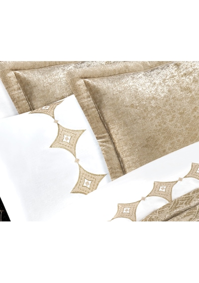 Goldroom Home Venessa 10 Parça Nakışlı Nevresim Takımlı Çeyiz Seti. Vizon