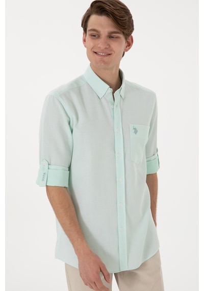 U.S. Polo Assn. Erkek Mint Regular Fit Cepli Gömlek 50306340-VR090