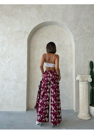 Verymoda Süzüne Nakışlı Pantolon F1927 Bordo