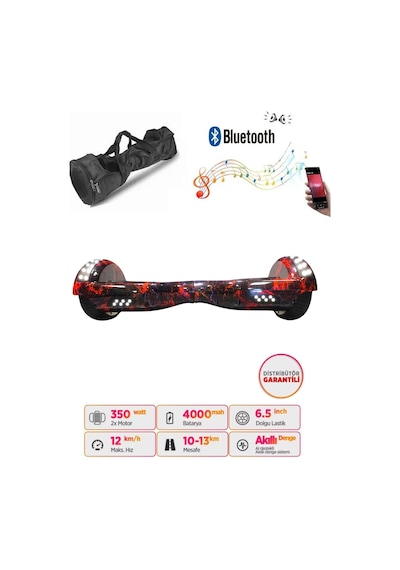 Citymate Elektrikli Kaykay Akıllı Denge Hoverboard + Hoverkart + Çanta Full Ledli Extrem Paket D15