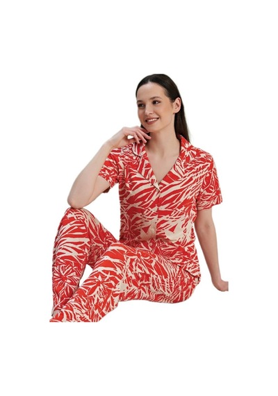 Bipamuk Viona Model Kadın Pijama Takımı Kısa Kollu Önden Düğmeli S/xl Çok Renkli