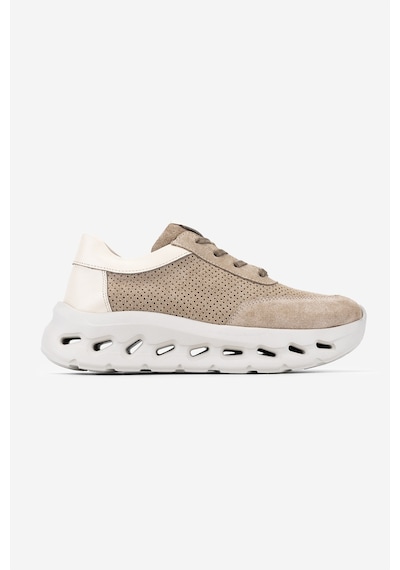 Valmenti Kadın Hakiki Deri Bej Sneakers & Spor Ayakkabı 1182 1705 Bn Ayk Y26 A.bej Suet/dr