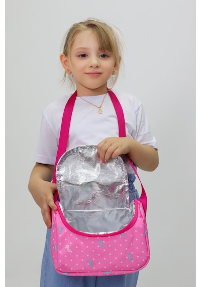 Termal Beslenme Çantası Tek Gözlü, Ayarlanabilir Omuz Askılı, Isı Yalıtımlı, Anaokulu & İlkokul Açık Pembe - Pembe