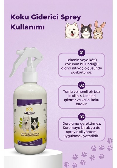 Kedi Kumu Ve Tuvaleti Koku Giderici - Bebek Pudrası Kokulu İdrar Ve Çişi Leke Çıkarıcı Sprey 250 Ml