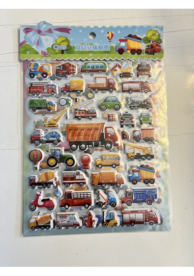 Kabartma Taşıtlar Sticker Etkinlik Oyunu 2 Kartela Birden Model20