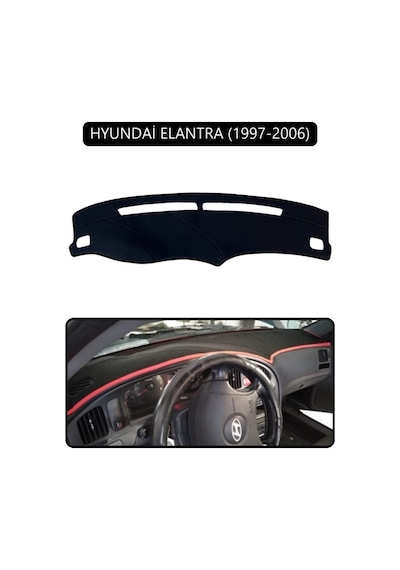 Hyundai Elantra 1997-2006torpido Koruma Halısı Siyah Kenar