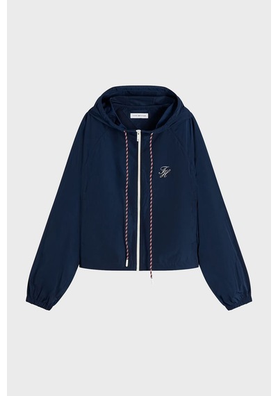 Tommy Hilfiger Su Geçirmez Kapüşonlu Yaka Mont Kadın Mont Ww0ww49852 C1g Lacivert