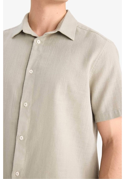 Defacto %100 Pamuk Regular Fit Polo Yaka Yazlık Kısa Kollu Gömlek D8613ax25smkh418 Haki
