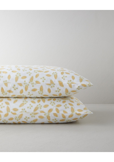 English Home Golden Petals Kolay Ütülenir 2'li Yastık Kılıfı 50x70 Cm Sarı