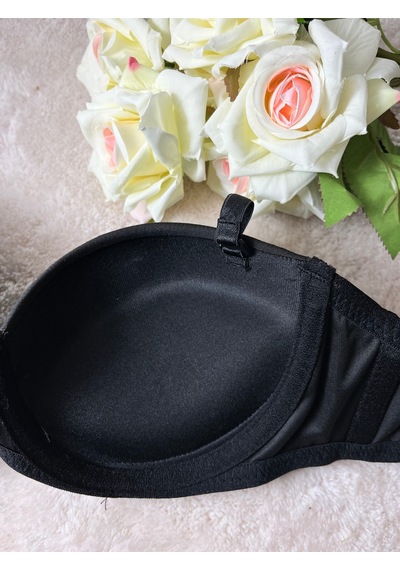 Mistirik Lenola Model Push Up Etkili Destekli Premium Balenli Sarkma Önleyici Büstiyer Siyah Renk Siyah
