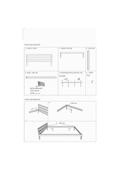 120cm X 190cm Masif Ahşap Yuvarlak Çıtalı Başlıklı Karyola Ceviz Rengi