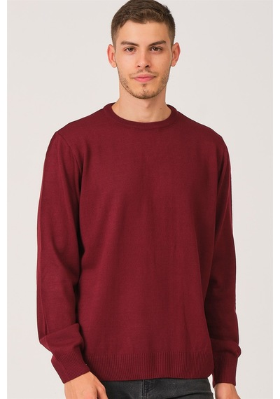 V0091 Dewberry Erkek Battal Oversıze Kazak-bordo Bordo