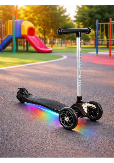 Tois Colorwase Led Işıklı 4 Kademe Ayarlanabilir 3 Tekerlekli Scooter - Siyah