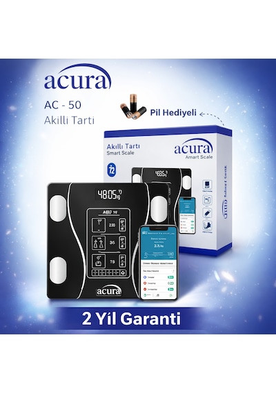 Acura Ac50 Smartscale Vücut Analizli Bluetooth Akıllı Tartı