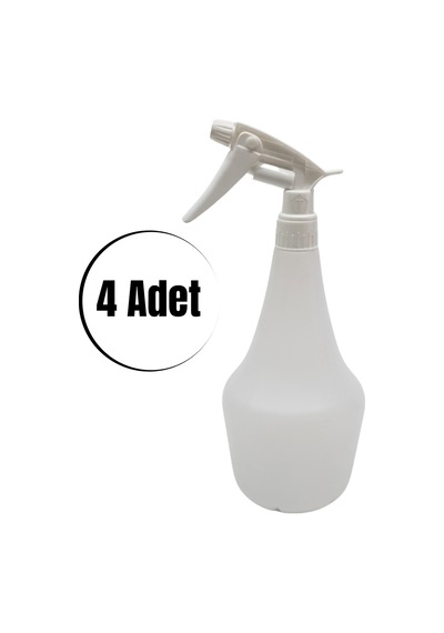 Boş Sprey Şişesi 1lt -beyaz Kimyasala Dayanıklı Boş Fısfıs 4 Adet
