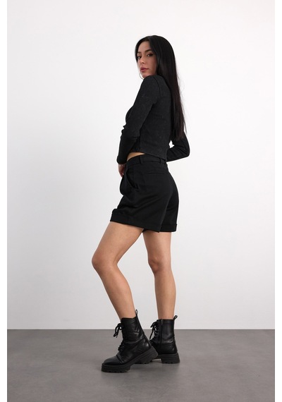 40405-70031 Kadın Gabardin Şort 40405-70031 Siyah