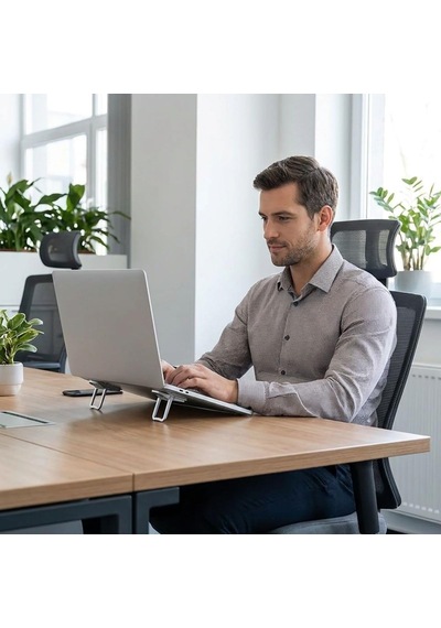 1 Çift Yapışkanlı Katlanabilir Laptop Standı, Mini Notebook Yükseltici, Taşınabilir Kaymaz Laptop Ayağı