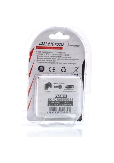 Dark Usb 2.0 - Rs232 Seri Port Dönüştürücü DK AC USB2RS232