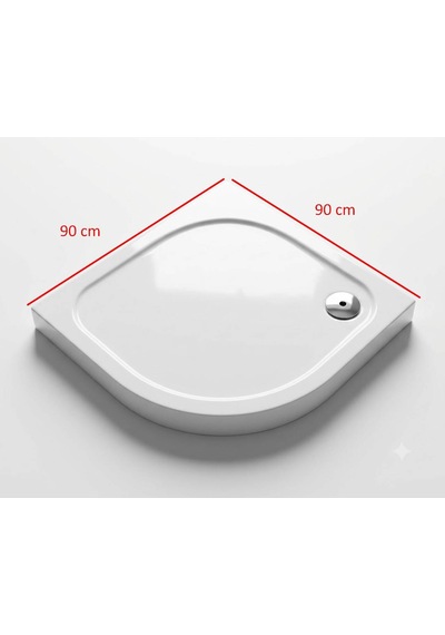 Sanica - 90x90 Cm Oval Monoflat Duş Teknesi Beyaz - 521100900901-