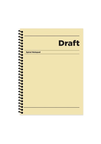 Çizgili Sert Kapak Spiralli Draft Defter Sarı 17x24