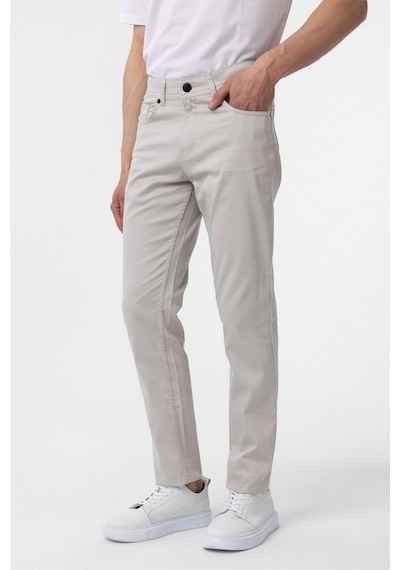 Süvari Bej Slim Fit 5 Cep Kalıp Armürlü Kanvas Pantolon