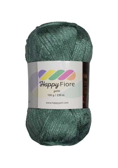 Happy Fiore Parlak Örgü İpi 100gr / 230mt Yünlü El Örgü İpliği - Yeşil