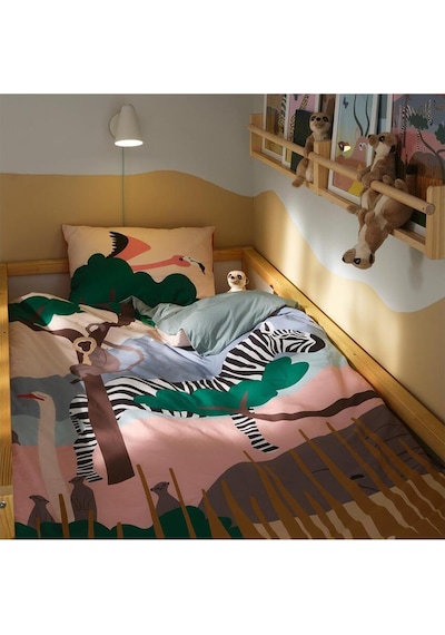 Savan Temalı Çocuk Nevresim Takımı, Çok Renkli, 150x200/50x60 Cm Renkli