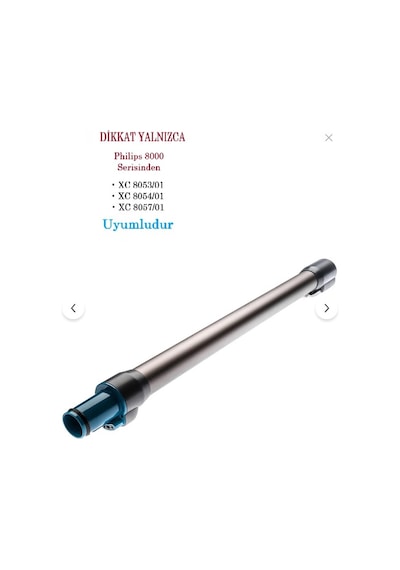 Srfn Ticaret Philips 8000 Serisi Dikey Süpürge Xc8053/01 - Xc8054/01 - Xc8057/01 Uyumlu Teleskopik Boru - 1 Adet