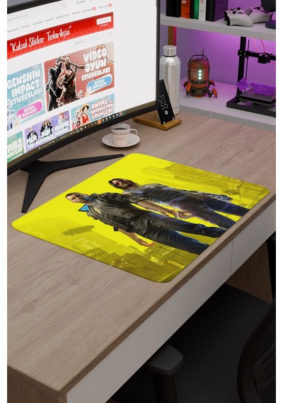 Cyberpunk 2077 Kaymaz Dikişli Kauçuk Oyuncu Mousepad V1 - 48x40 Xl Gaming Mouse Pad Fare Altlığı