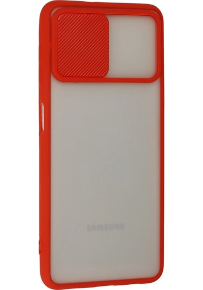 Newface - 796 - Samsung Galaxy A22 Kılıf Palm Buzlu Kamera Sürgülü Silikon - Matxzngz - - Kırmızı