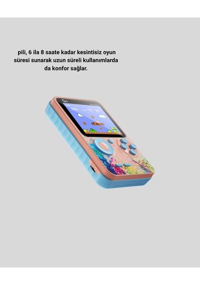 Mey İthalat Mini Retro Oyun Konsolu 500 Oyunlu 3.0 İnç Ekran Ve Şarjlı Batarya